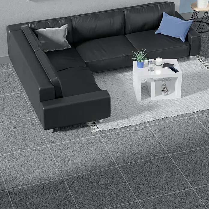 Feinsteinzeugfliese Recon - 60 x 60 cm, Schwarz, Matt - Stimmungsaufnahme