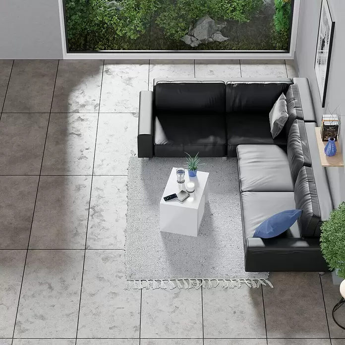 Feinsteinzeugfliese Serpico - 60 x 120 cm, Coolgrey, Matt - Stimmungsaufnahme