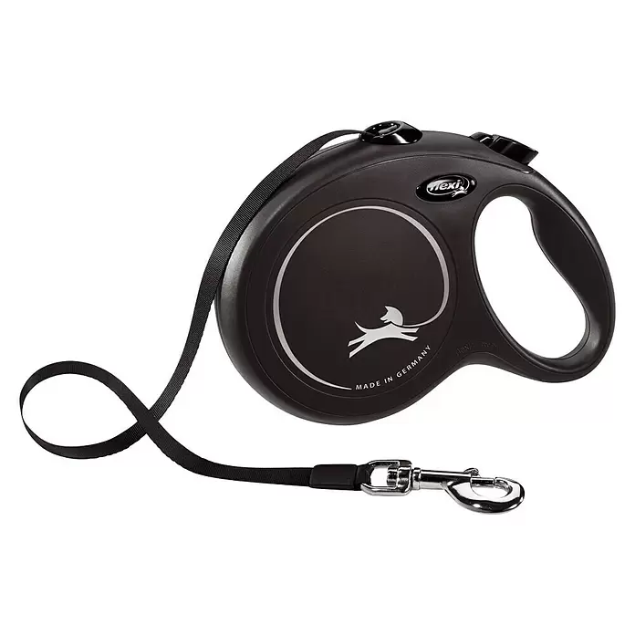 Correa para perros New Classic - Largo: 8 m, Apto para peso: 50 kg, Negro - Vista angular