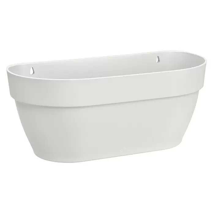 Elho Wand-Pflanzkasten Vibia Campana - Außenmaß (L x B x H): 35 x 16,2 x 14,8 cm, Kunststoff, Seidenweiß - Diagonale Ansicht