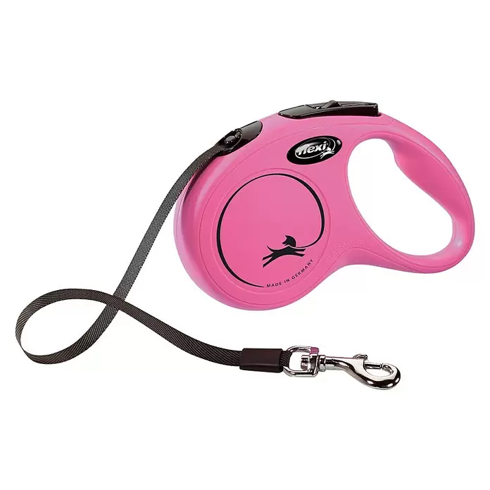 Correa para perros New Classic - Largo: 5 m, Apto para peso: 12 kg, Rosa - Vista angular
