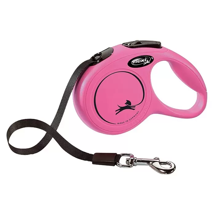 Correa para perros New Classic - Largo: 3 m, Apto para peso: 8 kg, Rosa - Vista angular