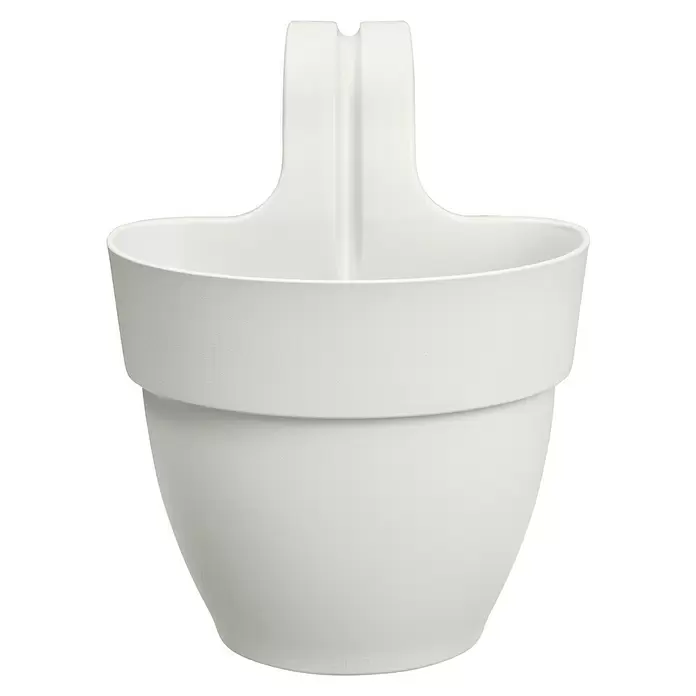 Elho Geländertopf Vibia Campana Easy Hanger - Außenmaß (L x B x H): 20,5 x 24,1 x 26,5 cm, Kunststoff, Seidenweiß - Vorderansicht
