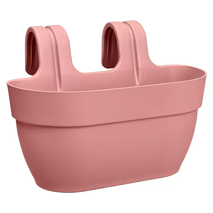 Elho Balkonkasten Vibia Campana Easy Hanger - Max. Außenlänge: 36 cm, Puderrosa - Diagonale Ansicht