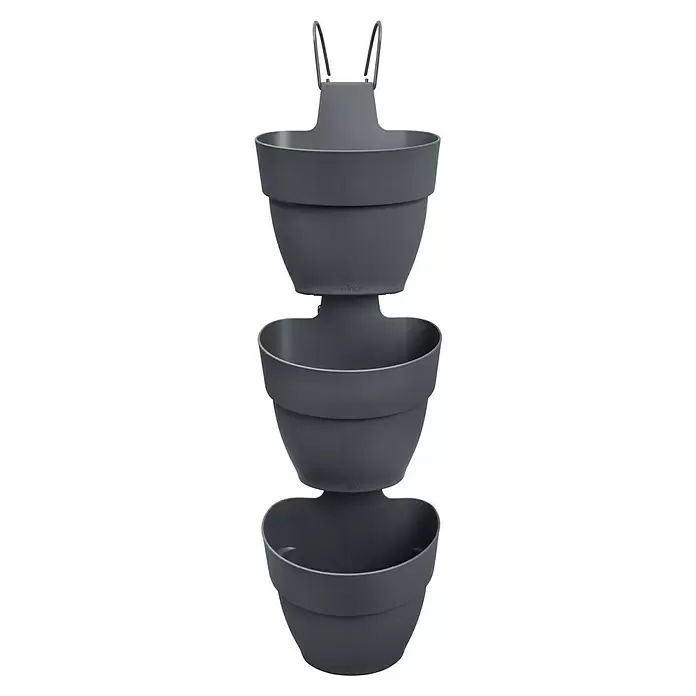 Elho Geländertopf Vibia Campana Vertical Forest - Außenmaß (L x B x H): 20,7 x 17,1 x 29,7 cm, Kunststoff, Anthrazit - Vorderansicht
