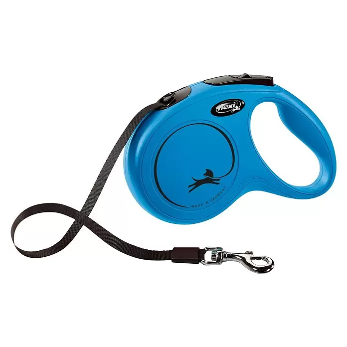 Correa para perros New Classic - Largo: 5 m, Arnés, Apto para peso: 20 kg, Azul - Vista angular