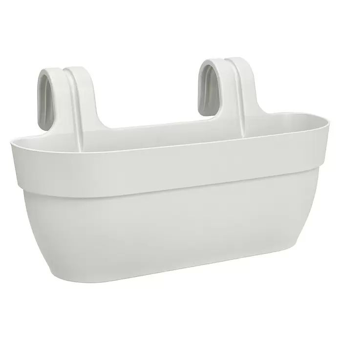 Elho Balkonkasten Vibia Campana Easy Hanger - Max. Außenlänge: 46 cm, Seidenweiß - Diagonale Ansicht