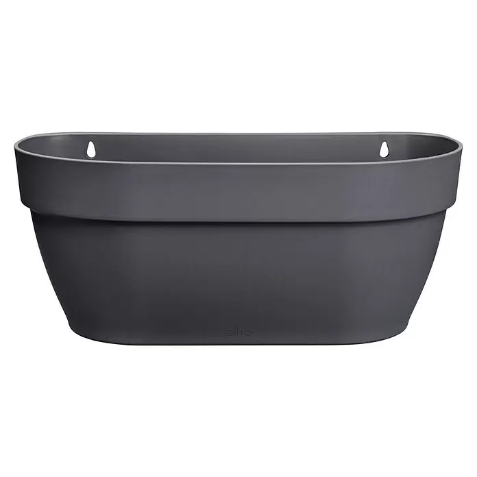 Elho Wand-Pflanzkasten Vibia Campana - Außenmaß (L x B x H): 35 x 16,2 x 14,8 cm, Kunststoff, Anthrazit - Vorderansicht