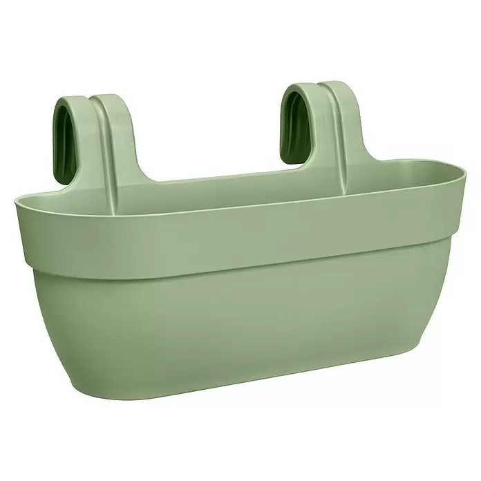 Elho Balkonkasten Vibia Campana Easy Hanger - Max. Außenlänge: 46 cm, Pistazien grün - Diagonale Ansicht