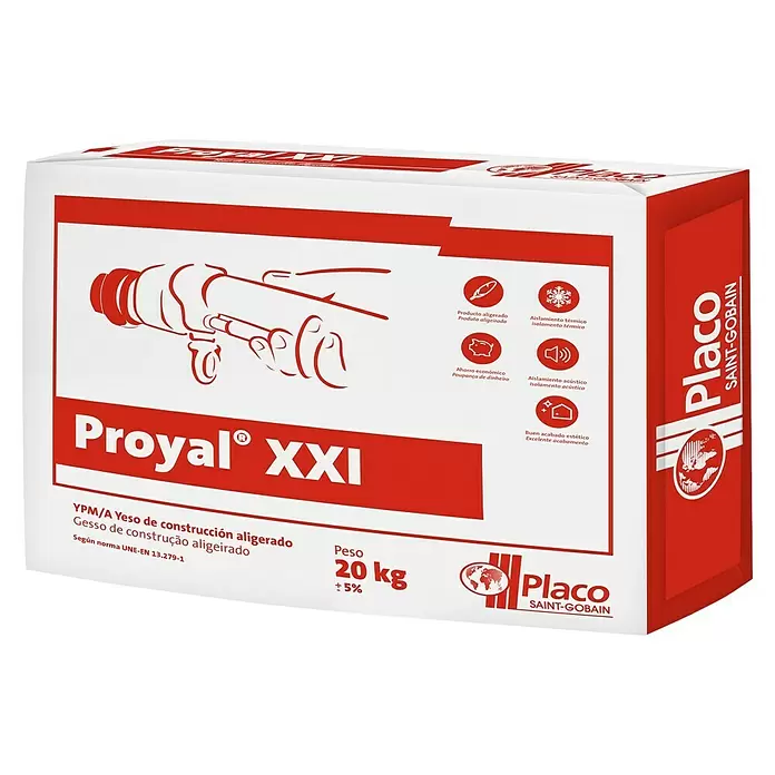 Placo Saint-Gobain Yeso para máquina Proyal XXI GA - 20 kg - Vista angular