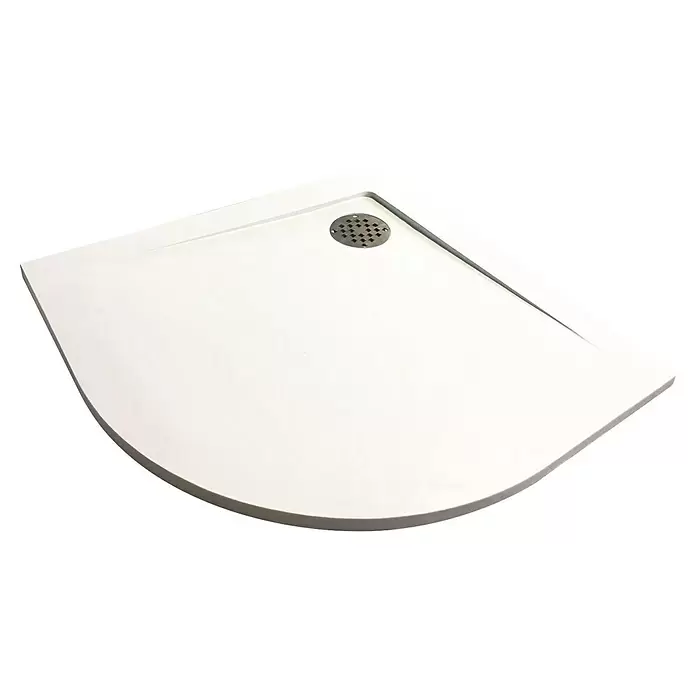 Plato de ducha Terra Curvo - L x An: 90 x 90 cm, Blanco - Vista angular