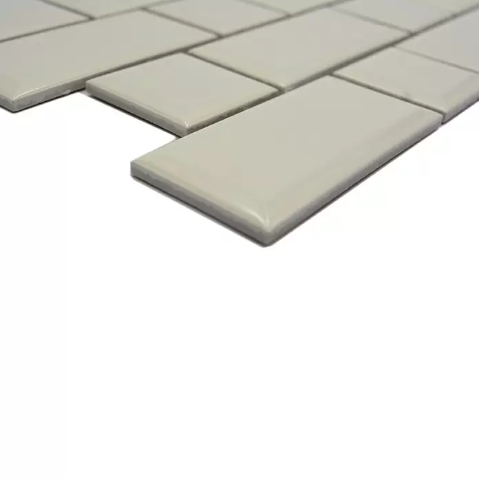 Mozaïektegel brick Metrotegel CG M10IM - 29,4 x 29,1 cm, Ivoor, Glanzend - Close-up