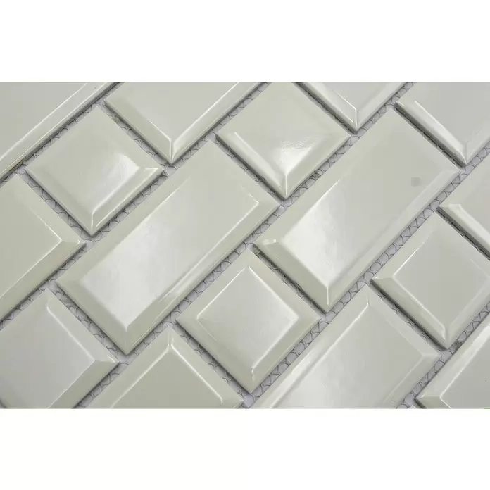 Mozaïektegel brick Metrotegel CG M10IM - 29,4 x 29,1 cm, Ivoor, Glanzend - Close-up