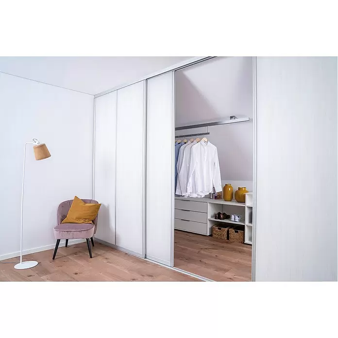 Room Plaza Easy Schiebetür-Bau-Set - Eiche Country/Pinie White, Profilfarbe: Silber - Stimmungsaufnahme