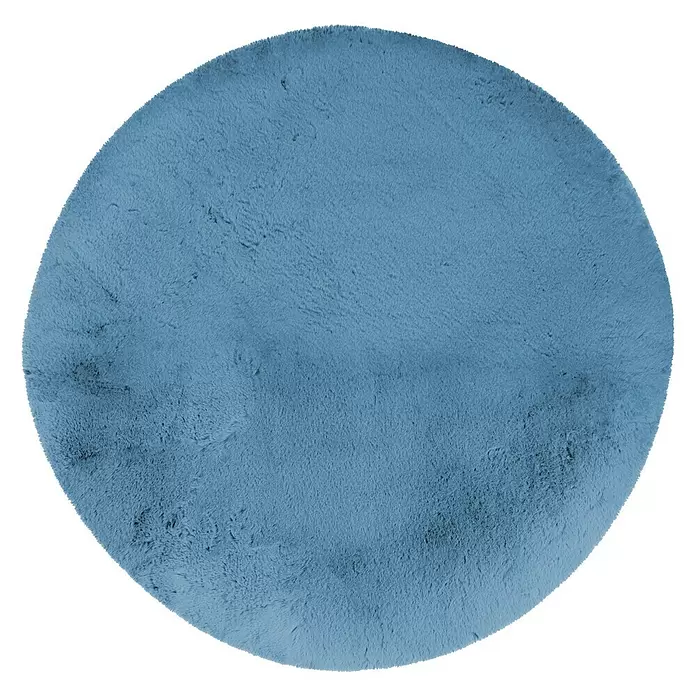 Teppich rund Happy - Himmelblau, Durchmesser: 120 cm, 100 % Polyester (Flor) - Ansicht von oben