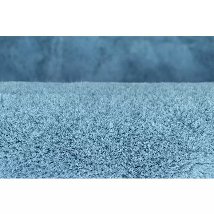Teppich rund Happy - Himmelblau, Durchmesser: 120 cm, 100 % Polyester (Flor) - Detailaufnahme