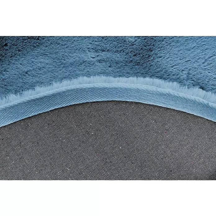 Teppich rund Happy - Himmelblau, Durchmesser: 120 cm, 100 % Polyester (Flor) - Detailaufnahme