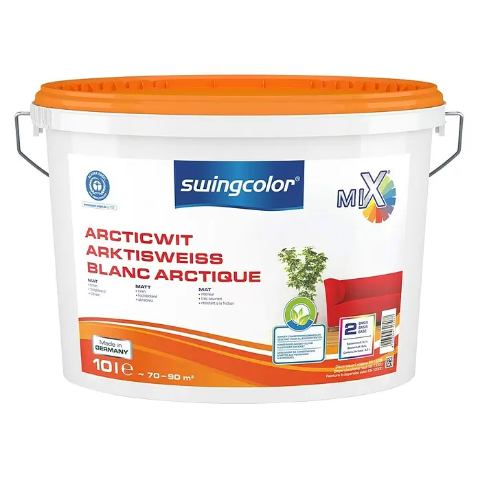 swingcolor Mix Muurverf Articwit - Mengkleur basis, 10 l, Mat - Vooraanzicht
