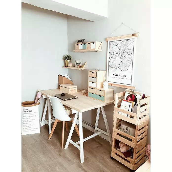 Astigarraga Holzbock Deco - Tragkraft: 400 kg bei 2 Holzböcken, Höhe: 72 cm, Kiefer, Weiß - Stimmungsaufnahme