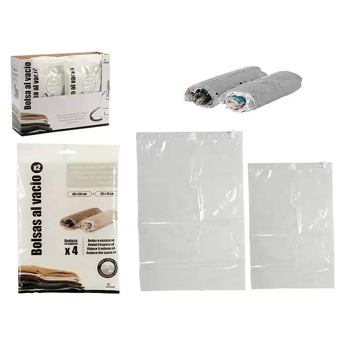Set de bolsas de vacío - 2 ud., Transparente - Vista frontal