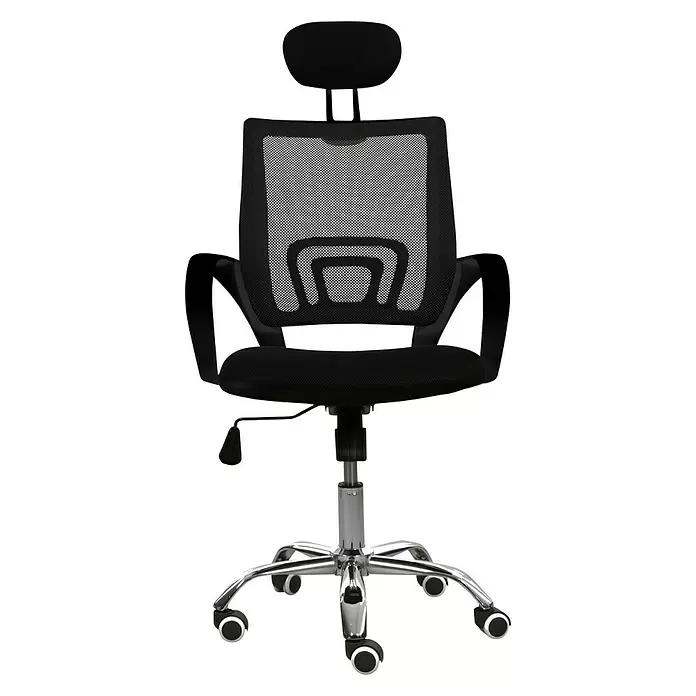 Silla de oficina Gemma - Negro, Reposacabezas - Vista frontal
