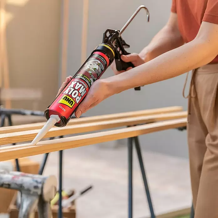 UHU Poly Max Montagekleber Sofort Power - 425 g, Weiß - Anwendungsbeispiel