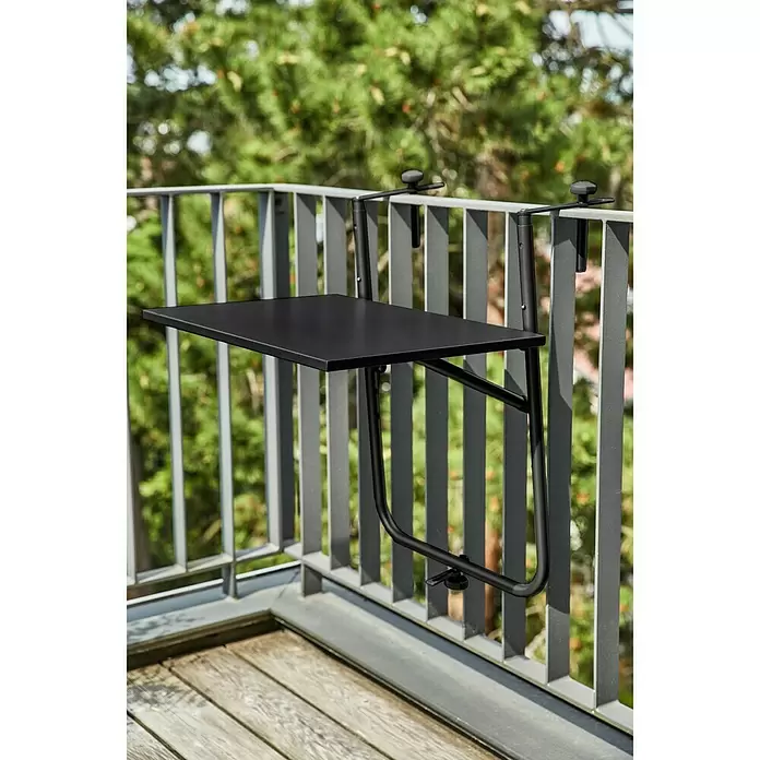 Sunfun Melina Viseći stol za balkon - D x Š: 62 x 60 cm, Crne boje, Preklopno - Živopisni prikaz