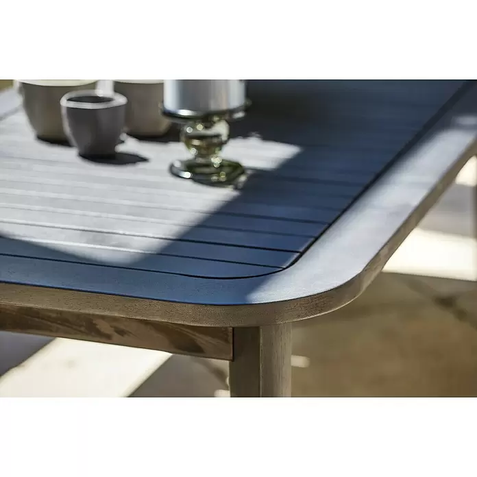 Sunfun Garten-Couchtisch Coralie - L x B x H: 120 x 60 x 35 cm, Mattschwarz - Detailaufnahme