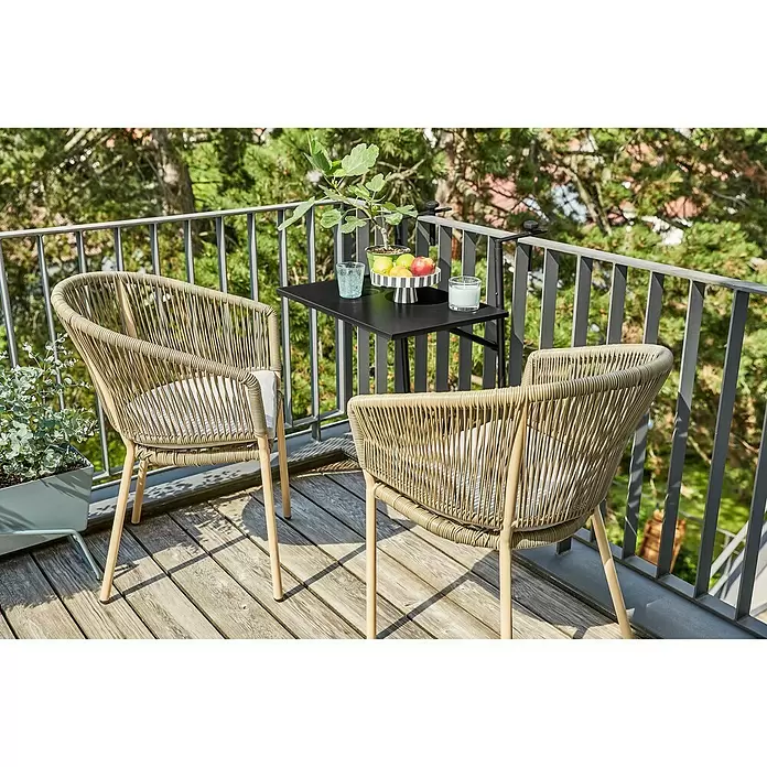 Sunfun Melina Balkon-Hängetisch - L x B: 62 x 60 cm, Schwarz, Klappbar - Stimmungsaufnahme
