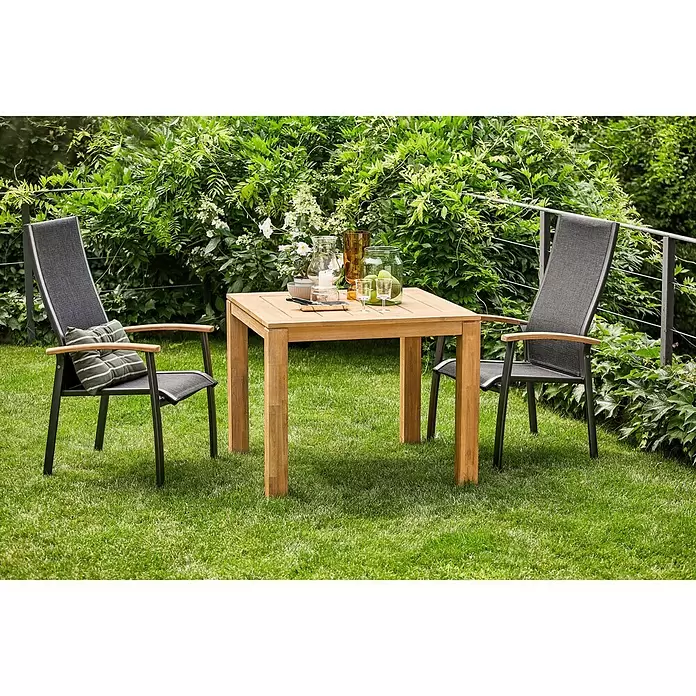 Sunfun Laura Gartentisch - L x B x H: 90 x 90 x 76 cm, Braun - Stimmungsaufnahme