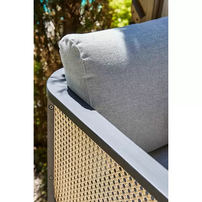 Sunfun Loungesofa Coralie - B x T x H: 134 x 71 x 73 cm, Mattschwarz/Grau - Detailaufnahme