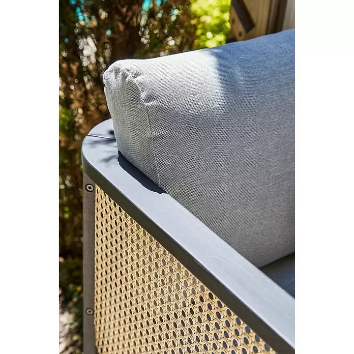 Sunfun Loungesessel Coralie - B x T x H: 72 x 71 x 73 cm, Mattschwarz/Grau - Detailaufnahme