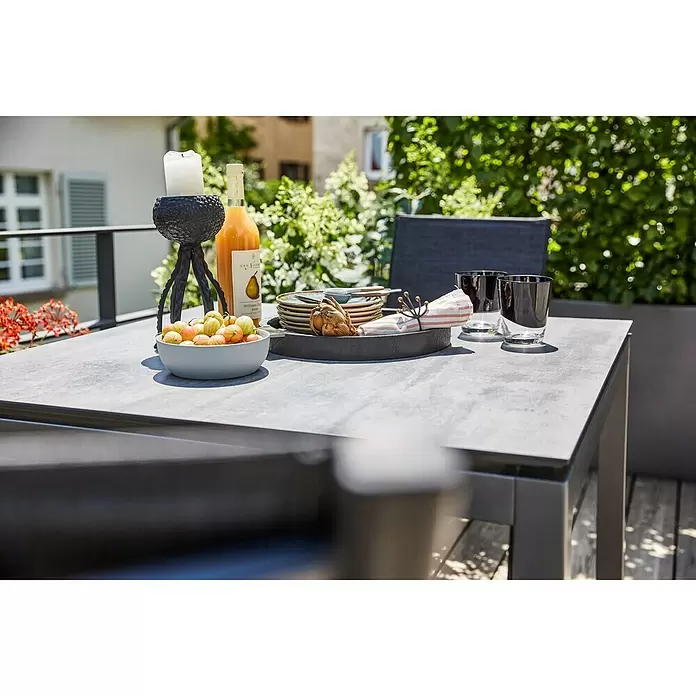Sunfun Melina Vrtni stol - D x Š x V: 90 x 90 x 74 cm, Visokotlačno prešani laminat (HPL), Crne boje - Živopisni prikaz