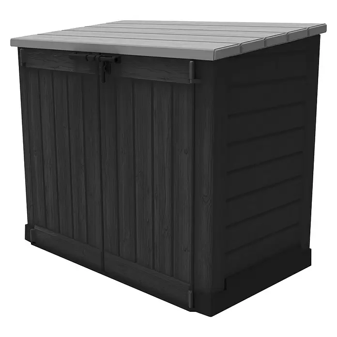 Keter Aufbewahrungsbox Store it out Max - L x B x H: 145,5 x 82 x 125 cm, Kunststoff, Anthrazit/Grau - Diagonale Ansicht