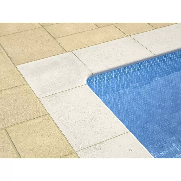 SAS Domus Spa Beckenrandstein-Set - L x B x S: 60 x 40 x 3,5 cm, Geeignet für: Pools, Material: Beton, Farbe: Weiß - Stimmungsaufnahme