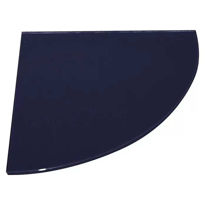 Estante de vidrio angular - L x An x Al: 25 x 25 x 0,6 cm, Vidrio, Azul - Vista descendente