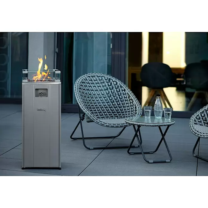 Feuersäule - L x B x H: 37,1 x 37,1 x 94,8 cm, Anthrazit - Stimmungsaufnahme