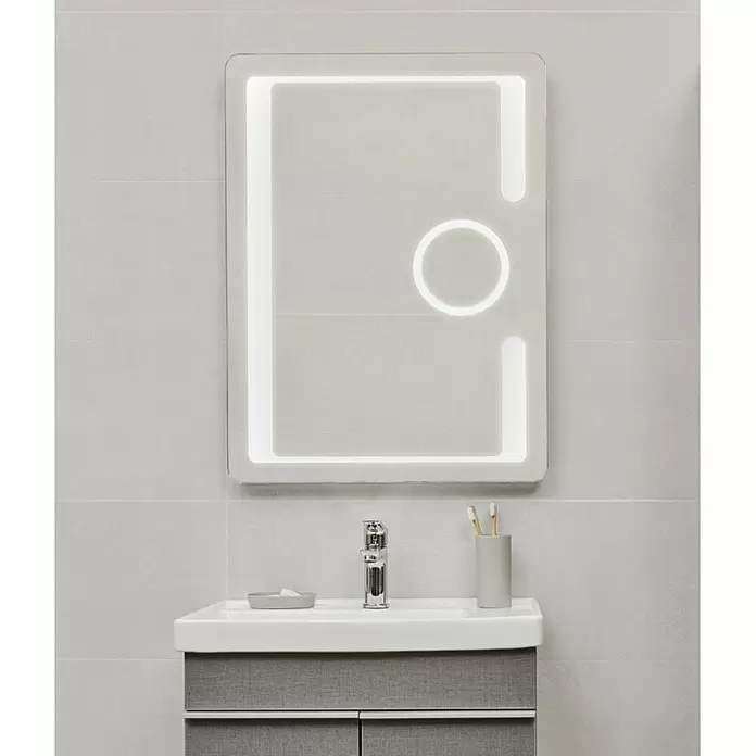 Aquaart Ogledalo s LED rasvjetom Tiffany - 60 x 80 cm, Touchscreen - Živopisni prikaz