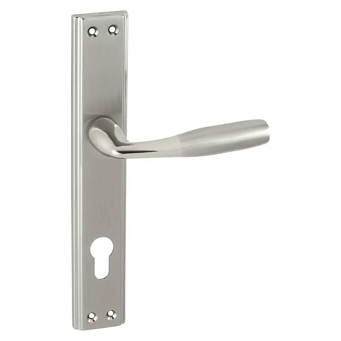 Set kvaka za vrata Akasya - Cilindarski profil PZ, Aluminij - Pogled sprijeda