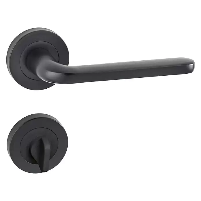 Set kvaka za kupaonicu Lana - Aluminij, Crne boje - Pogled sprijeda