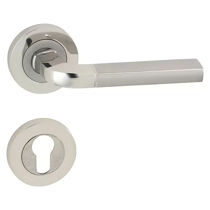Set kvaka za vrata Melis - Cilindarski profil PZ, Aluminij - Pogled sprijeda
