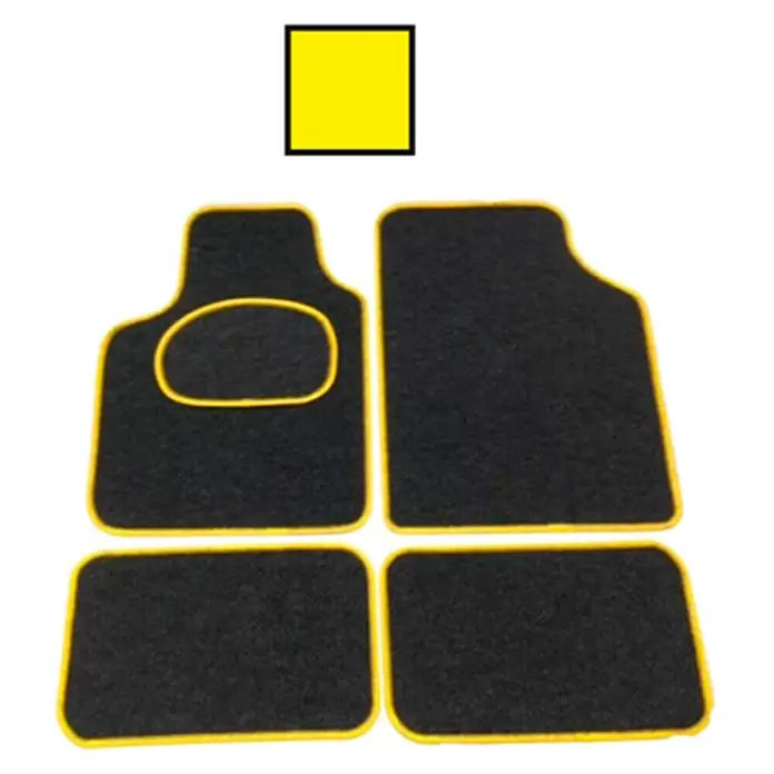 Juego de alfombrillas para vehículo - 4 pzs., Gris/Amarillo, Apto para: Coches - Vista descendente