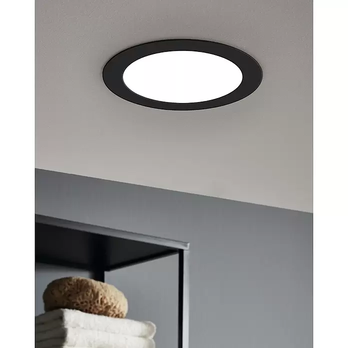 Eglo Fueva 5 LED-Einbauspot - 16,5 W, Warmweiß, Schwarz, Ø x H: 21,6 x 2,6 cm - Stimmungsaufnahme