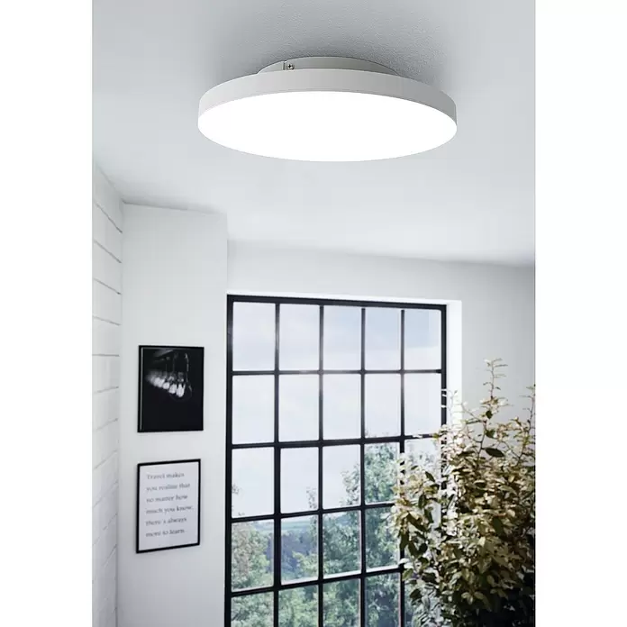 Eglo LED-Deckenleuchte rund Turcona-C - 20 W, Ø x H: 450 mm x 6 cm, Weiß, Warmweiß - Stimmungsaufnahme