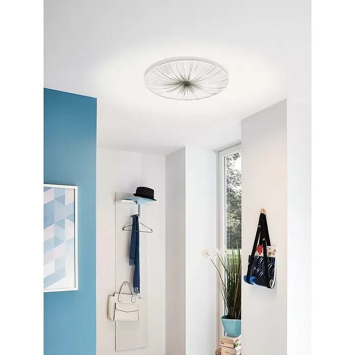 Eglo LED-Wand- & Deckenleuchte rund Nieves - 24 W, Ø x H: 410 mm x 6,5 cm, Weiß, Warmweiß - Stimmungsaufnahme