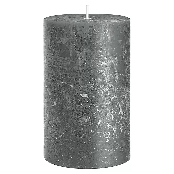 Stumpenkerze Rustic Safe - Ø x H: 10 x 15 cm, Anthrazit - Vorderansicht