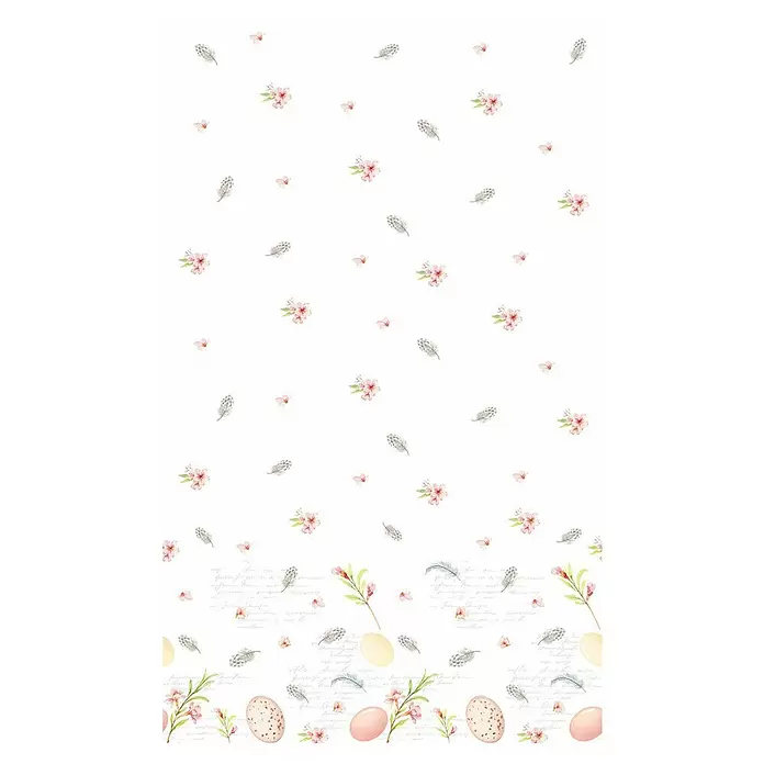 Duni Tischdecke Dunicel® - 220 x 138 cm, Eggs & Feathers - Draufsicht