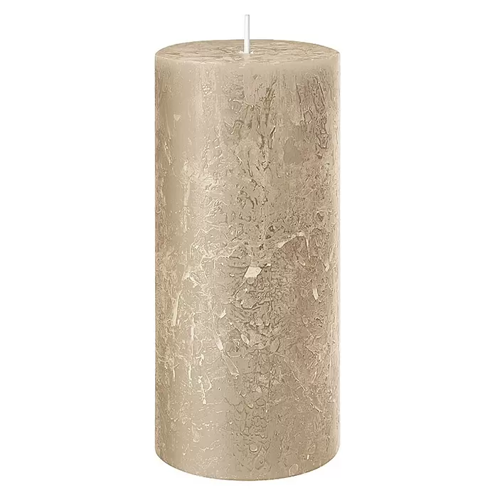 Stumpenkerze Rustic Safe - Ø x H: 10 x 20 cm, Sahara - Vorderansicht