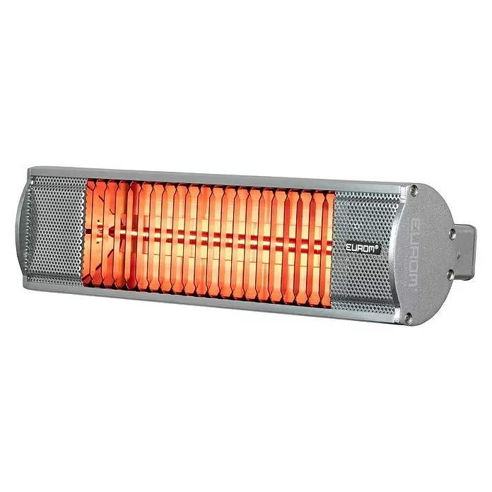 Eurom Terrasverwarming Golden 1300 Comfort - 13,9 x 26,6 x 11,2 cm, 1.300 W, Grijs - Diagonaal zicht