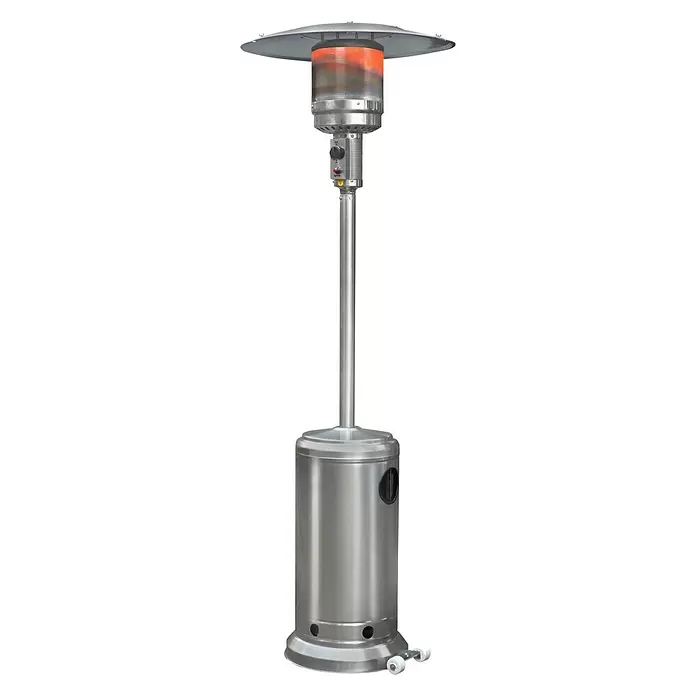 Eurom Staande terrasverwarmer THG 14000 RVS - 14.000 W, Zilver, Hoogte: 220 cm - Vooraanzicht